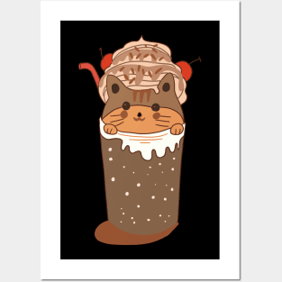 cat in a coffee cup Posters and Art